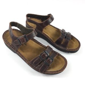 Naot Brown Leather Sandals Women's Size 5